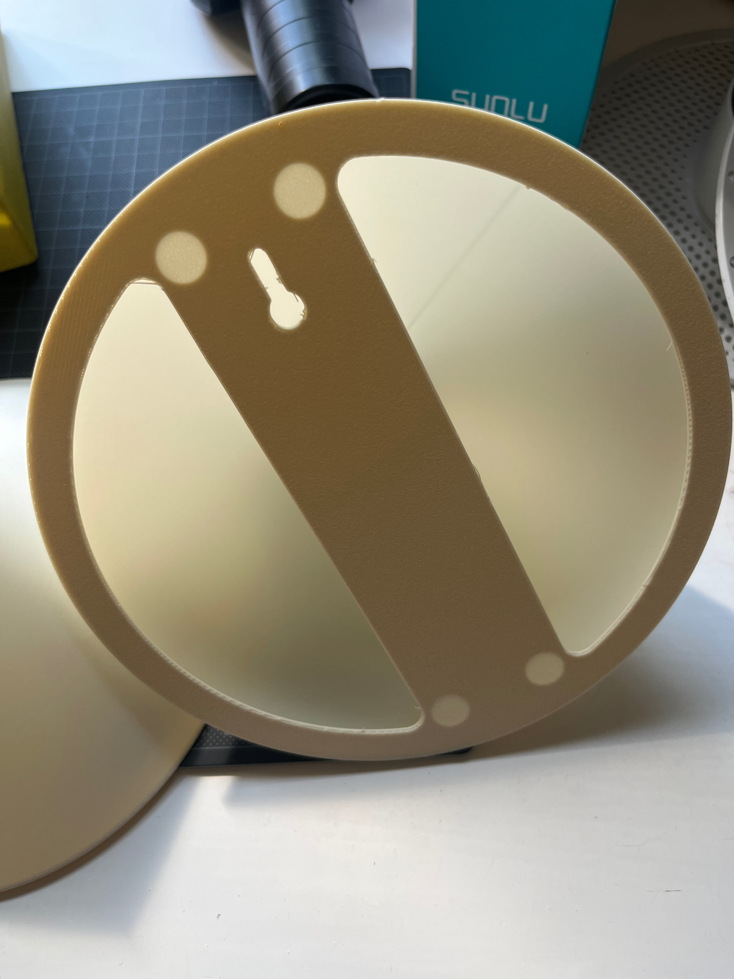 Detail of the custom 3D-printed lamp shade
