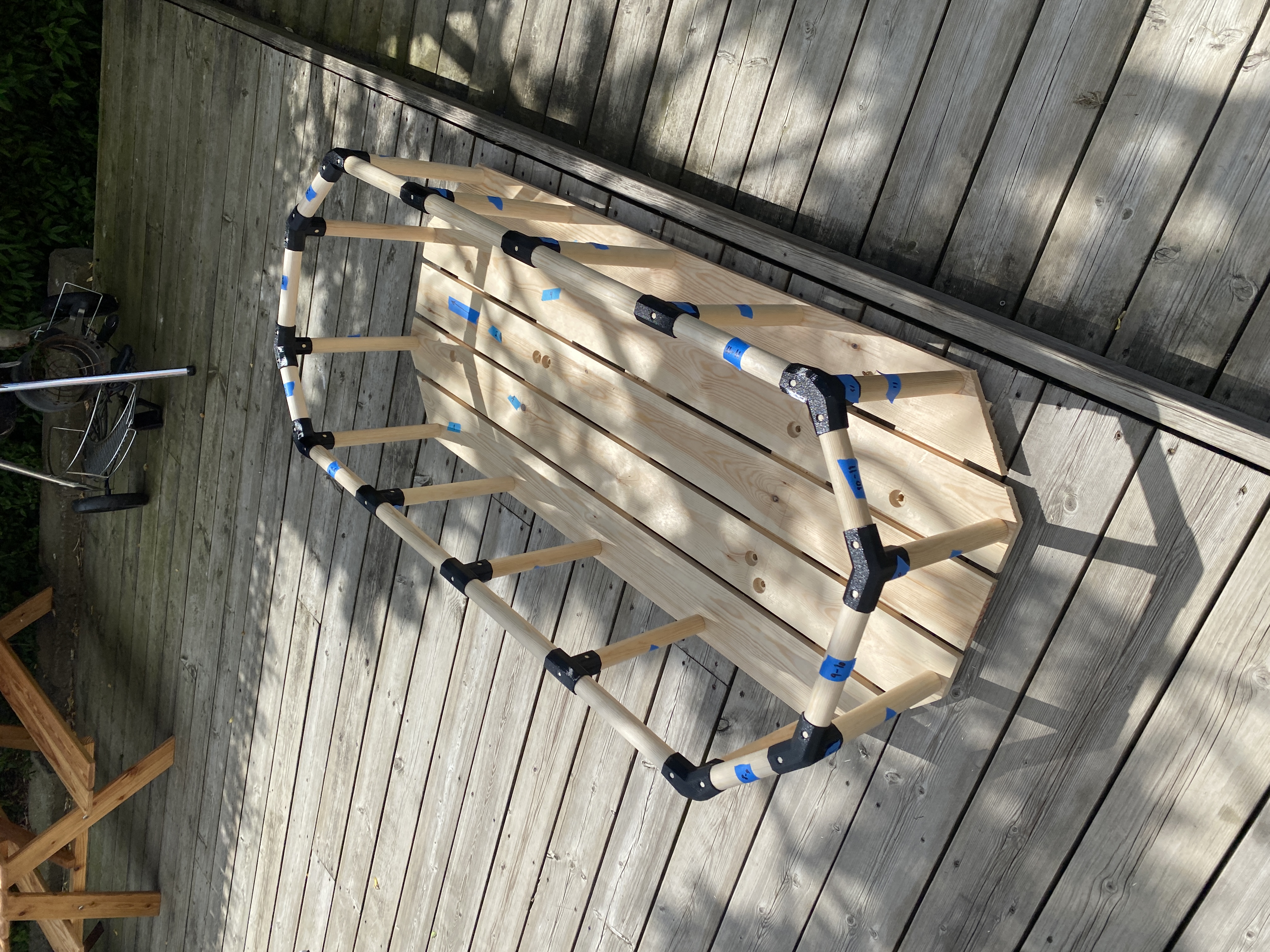 Pull-along wagon during production